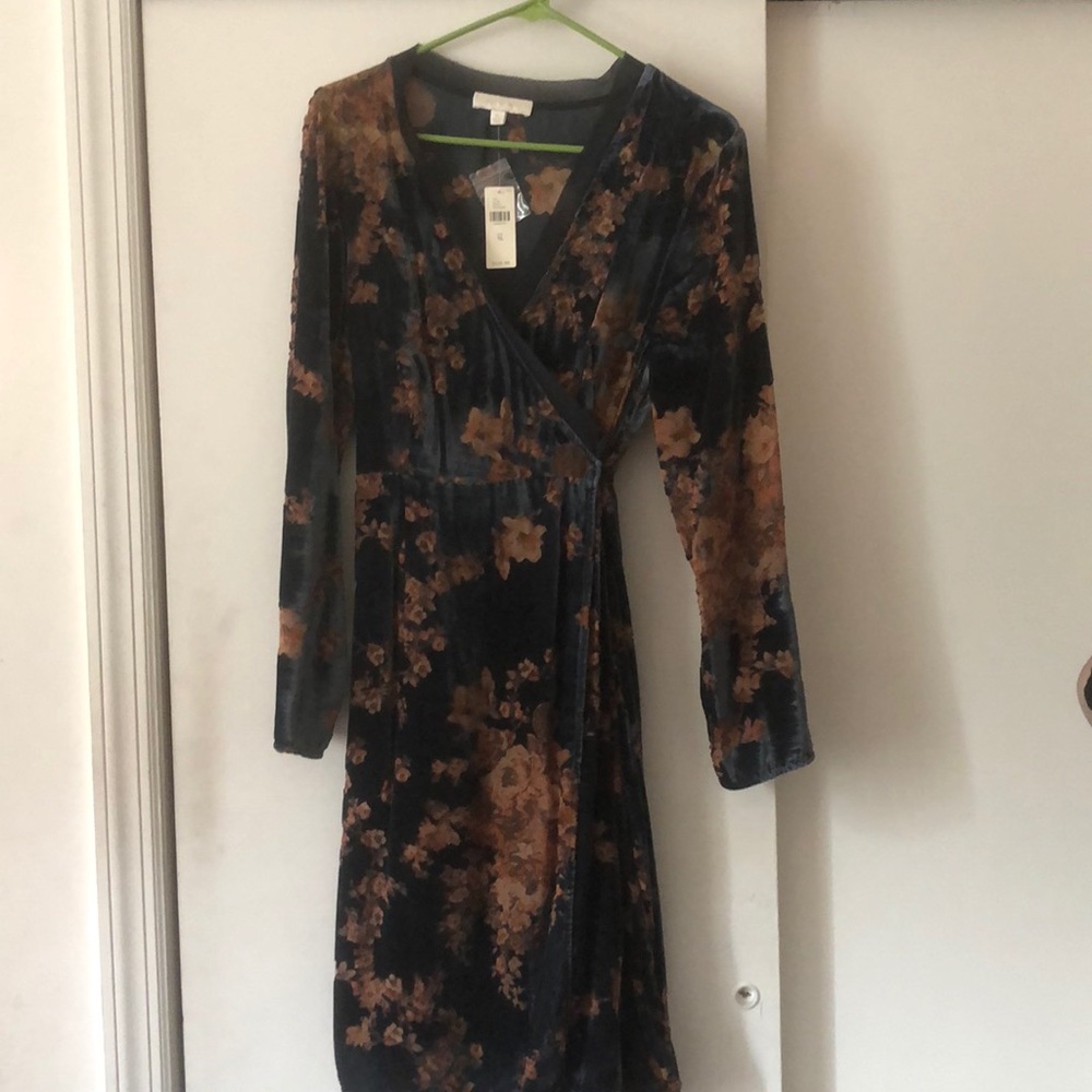 Velvet Anthro Wrap Dress